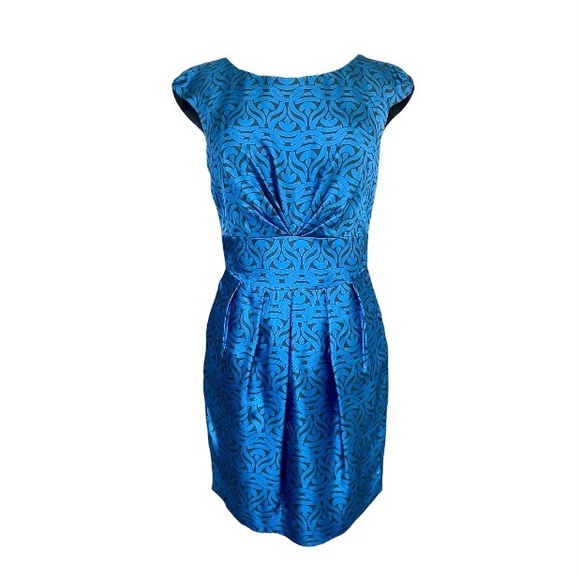 Gorgeous Blue and Black Banana Republic Sheath Dress WITH POCKETS! - Picture 1 of 4